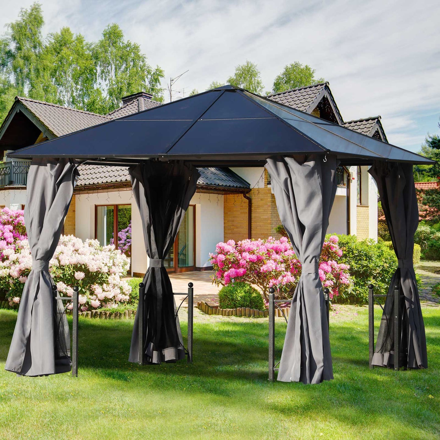 3 x 3M Hardtop Gazebo Canopy with Polycarbonate Roof