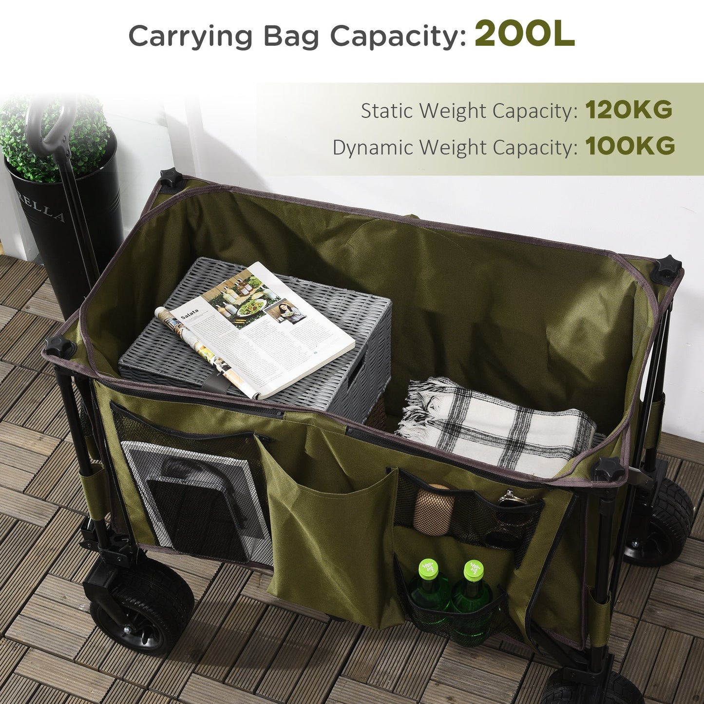 Folding Garden Trolley on Wheels