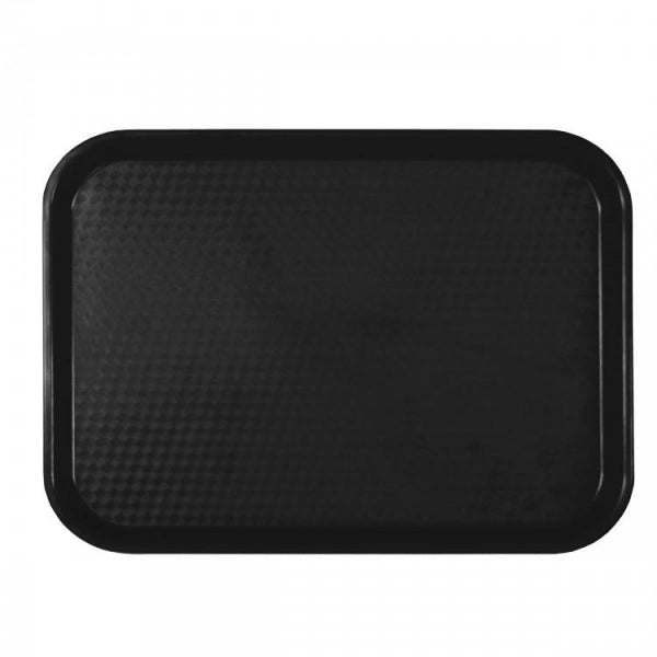 Rectangular Fast Food Serving Tray Black Large - 450mm x 355mm (14in x 17 ¾in)
