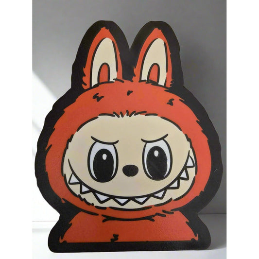 Red Labubu LED Lightbox – battery powered Pop Mart display