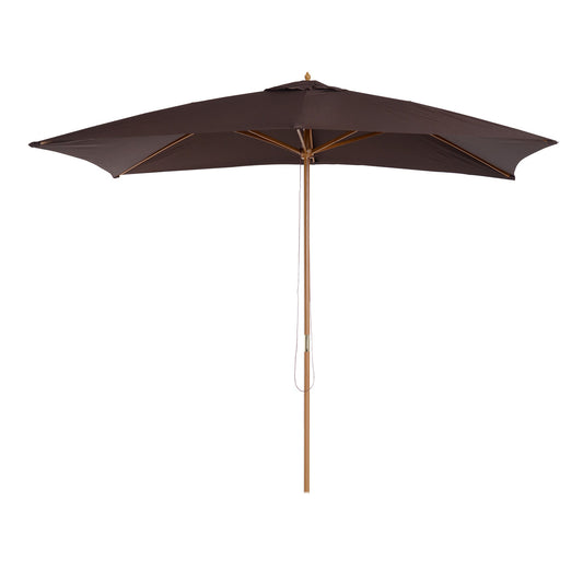 2 x 3m Wooden Garden Parasol Umbrella Outdoor Sun Shade Canopy
