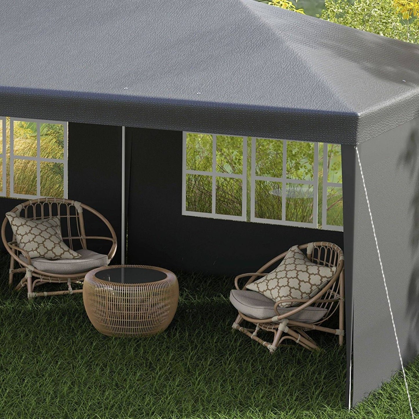 6 x 3m Half-Open Garden Gazebo