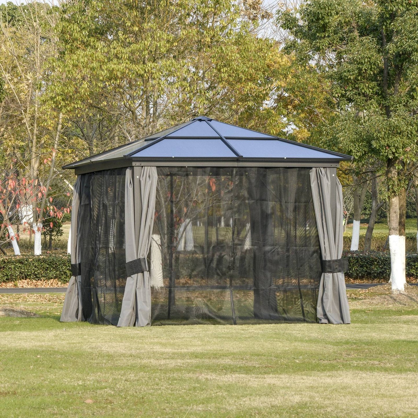 3 x 3M Hardtop Gazebo with UV Resistant Polycarbonate Roof & Aluminium Frame