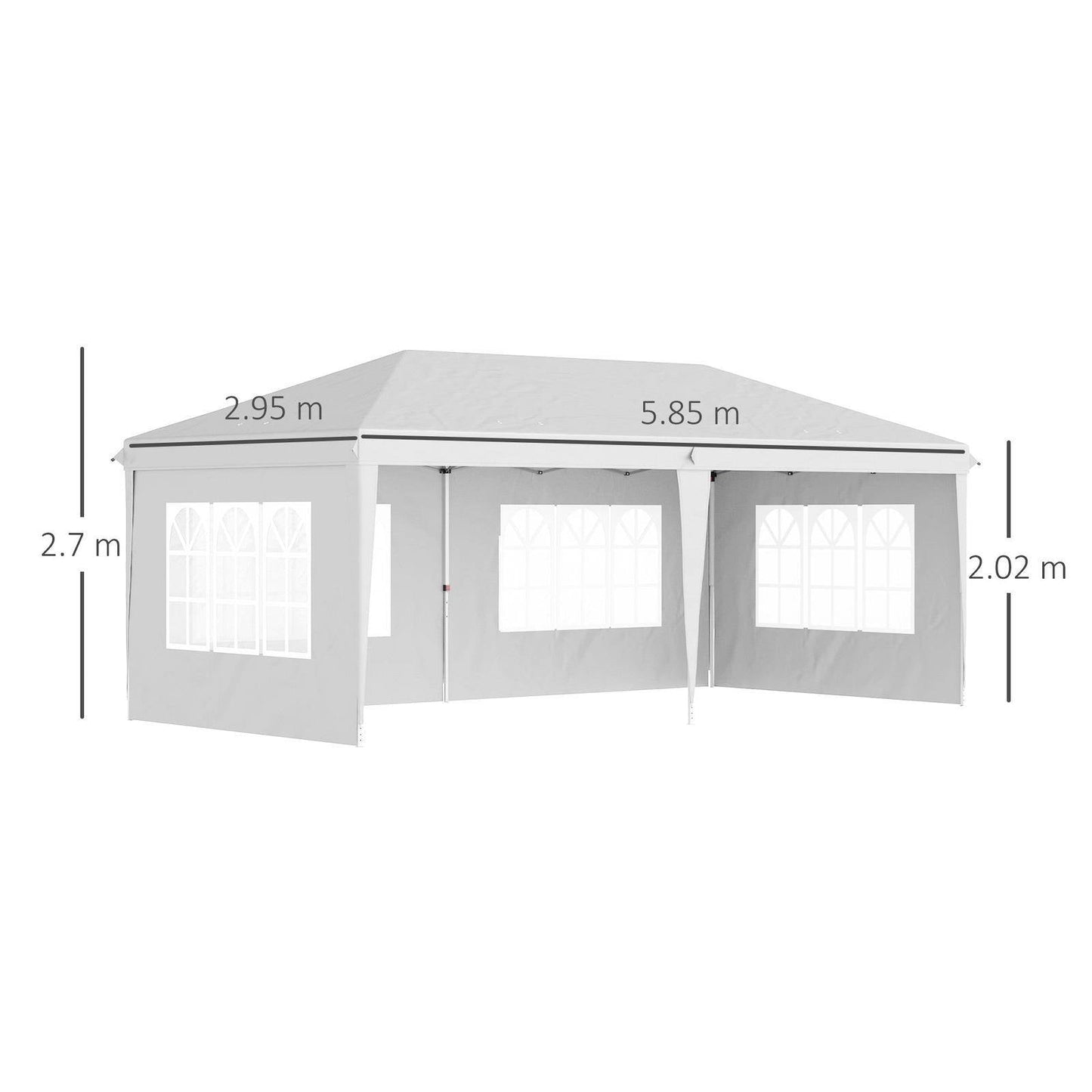 3 x 6m Half-Open Garden Gazebo