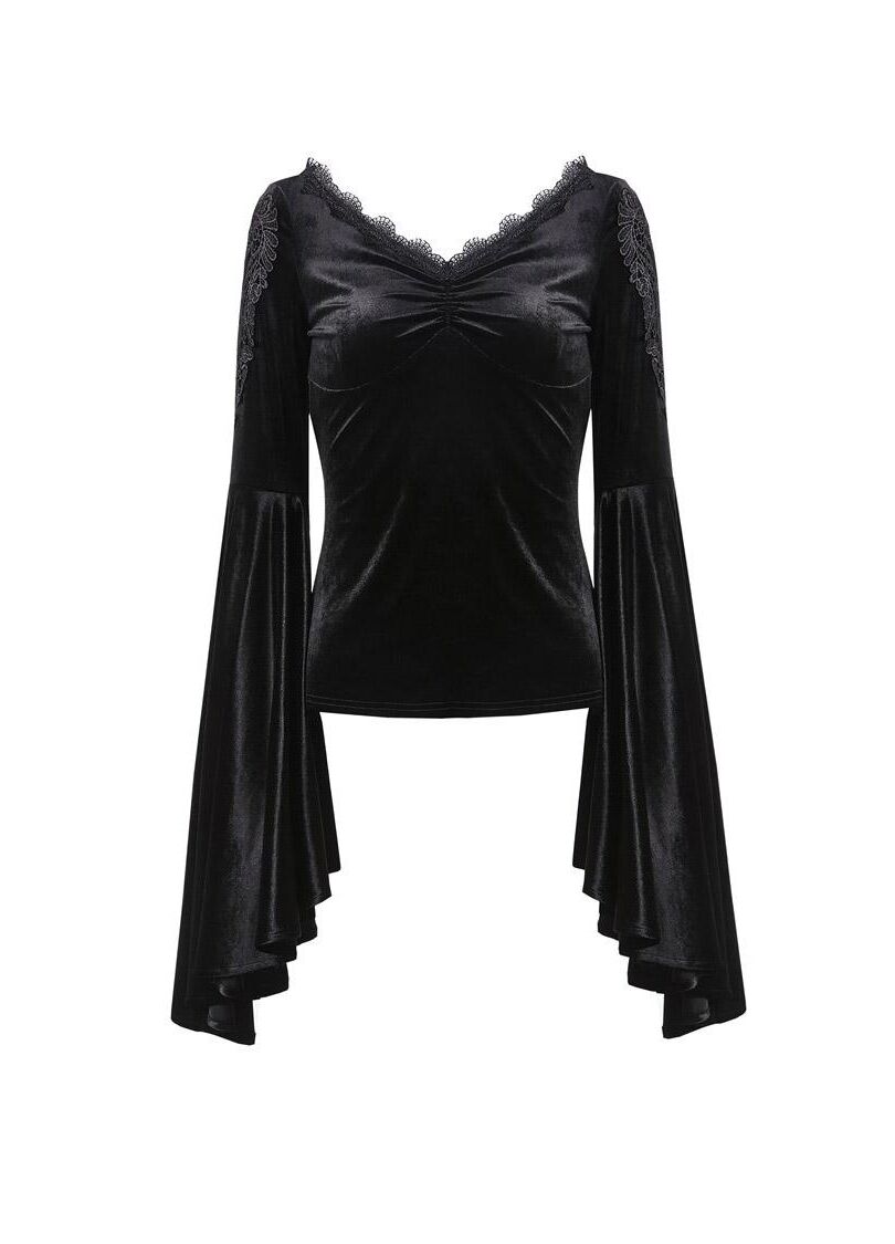 Dark In Love Violet Black Velvet Top