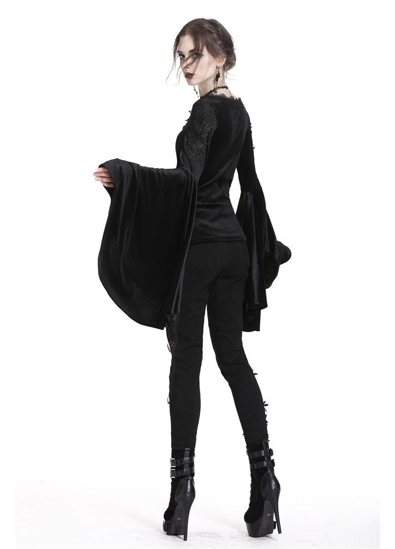 Dark In Love Violet Black Velvet Top
