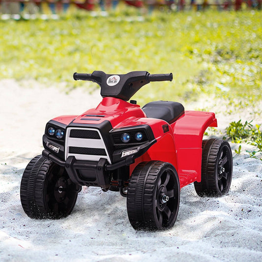 6V Kids Electric Ride on Car ATV Toy Quad Bike With Headlights for Toddlers 18-36 months Red