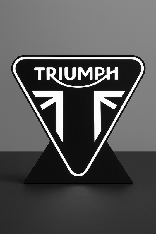 Triumph Motorcycle LED Lightbox – battery powered garage décor