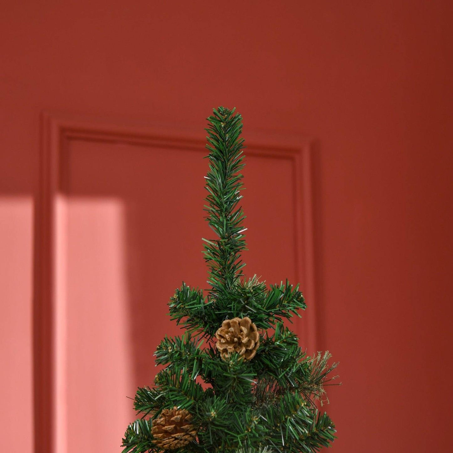 6.5FT Tall Pencil Slim Artificial Christmas Tree with Realistic Branches