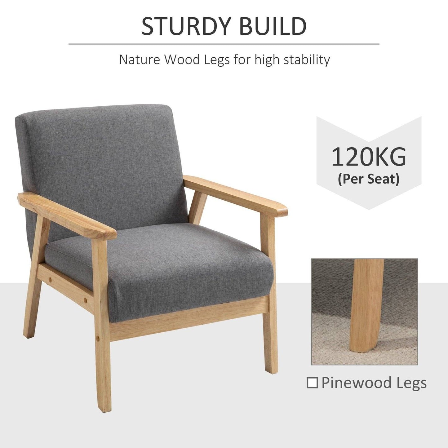 Minimalistic Wooden Frame Accent Chair