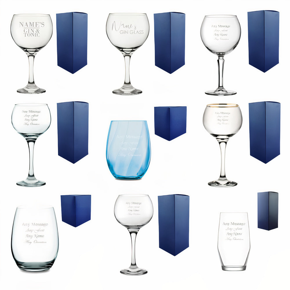 Personalised Engraved Custom Gin Glasses Birthday Wedding Gifts For Her Mum