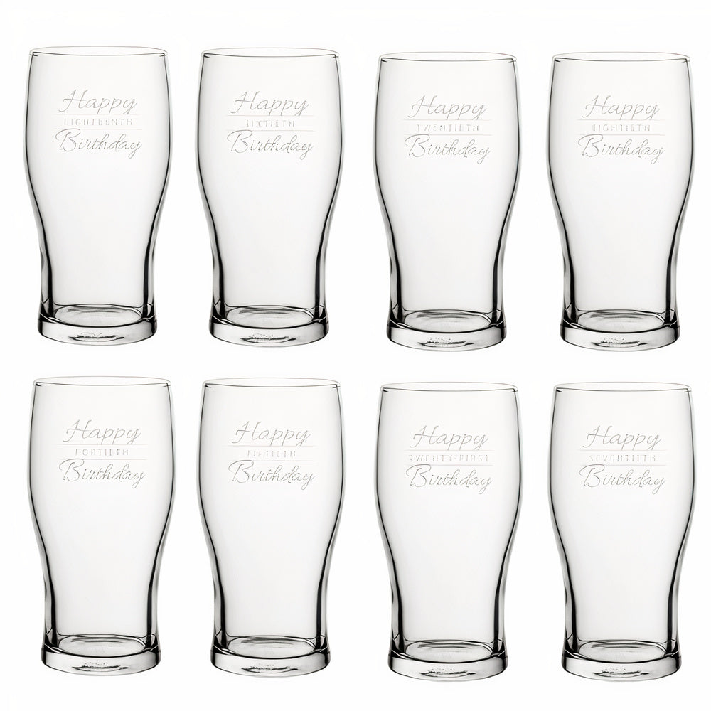 Happy Birthday Tulip Pint Beer Glass With Gift Box