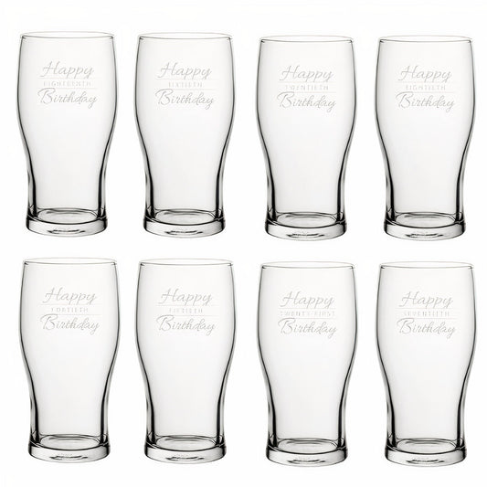 Happy Birthday Tulip Pint Beer Glass With Gift Box