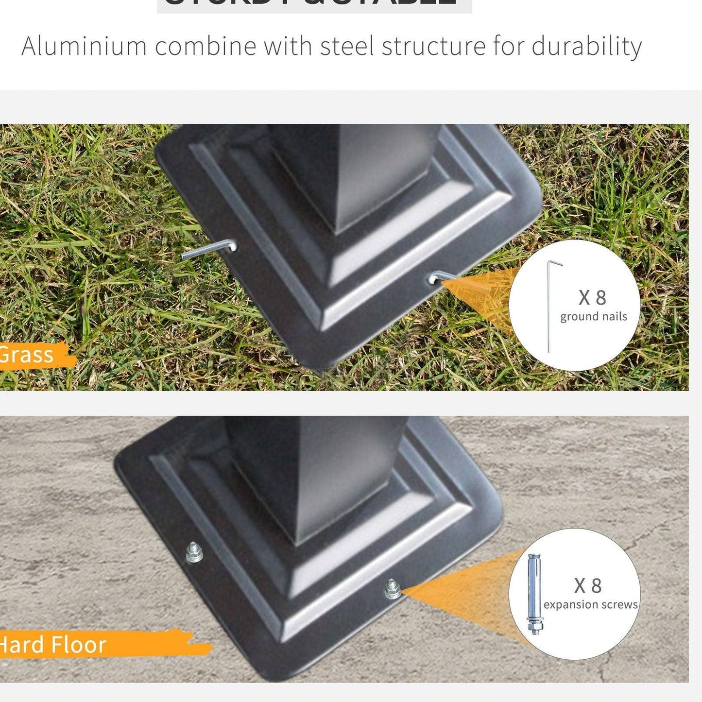 5 x 3M Hardtop Pergola Aluminium Gazebo Pavilion Garden Shelter Carport with Polycarbonate Roof