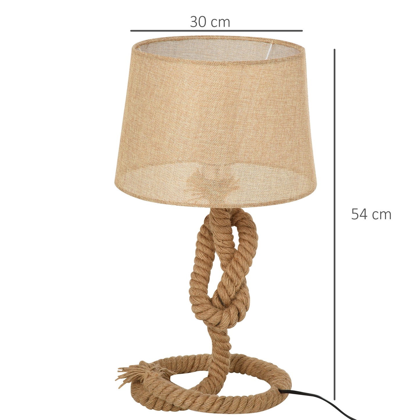 Nautical Style Table Lamp With Fabric Lampshade Metal Frame Power Switch