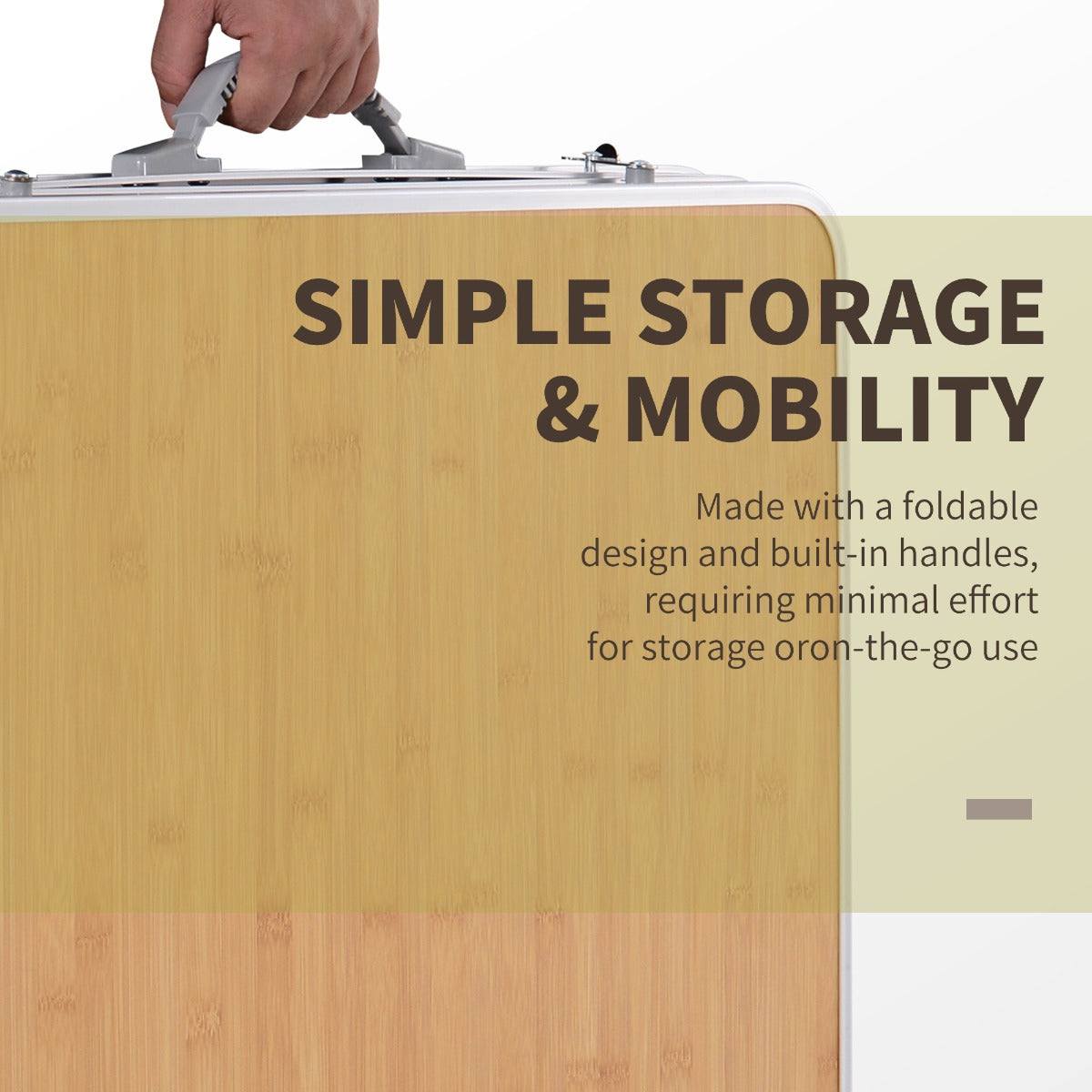 3ft Aluminium Medium-density fibreboard-Top Folding Picnic Table Portable Camping Table