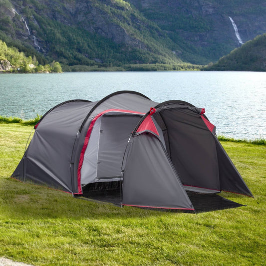 2-3 Person Tunnel Tent with Sewn-in Groundsheet