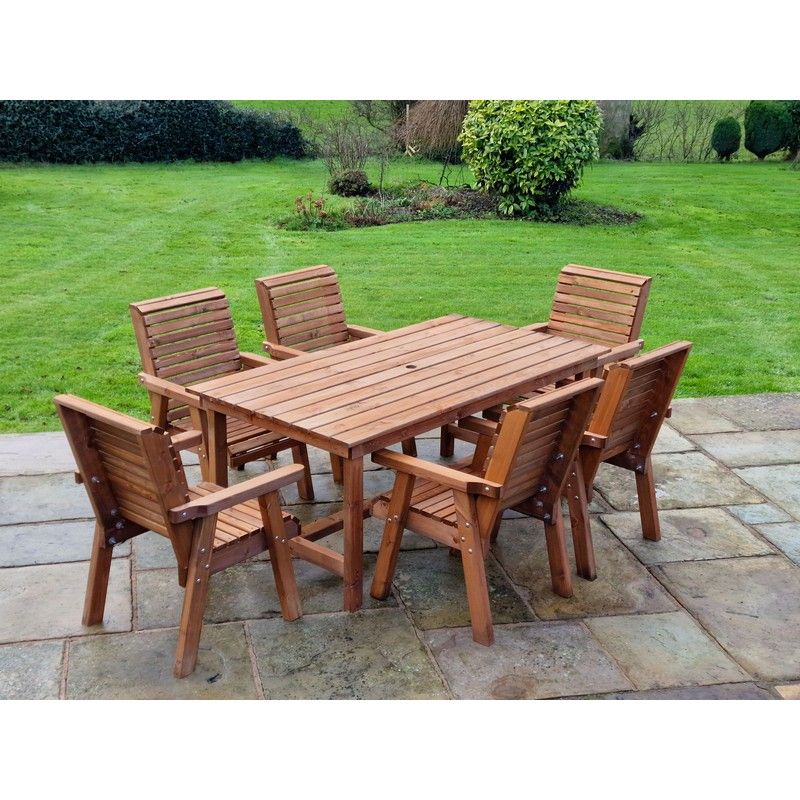 Swedish Redwood Garden Furniture Set by Croft - 6 Seat