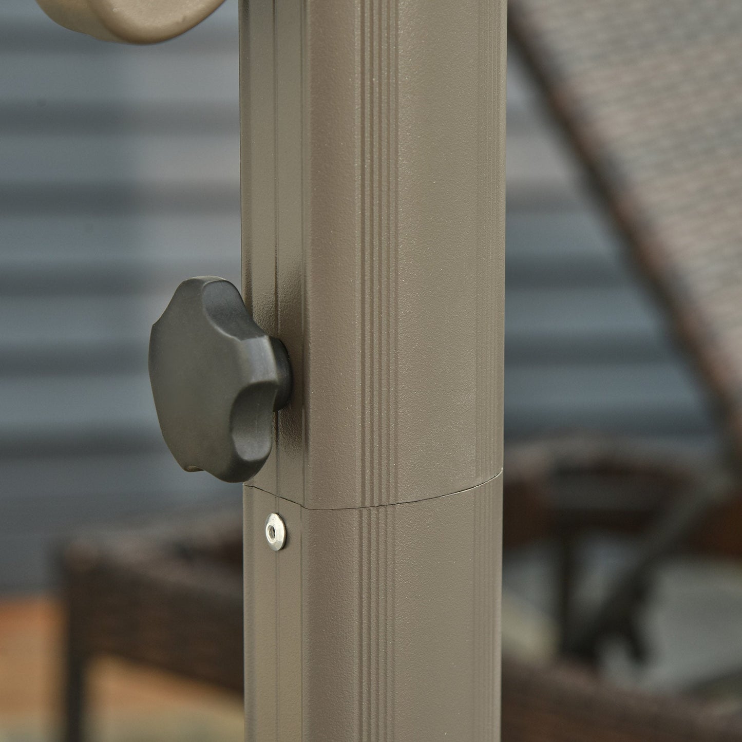 3m Beach Hanging Umbrella Parasol - Khaki