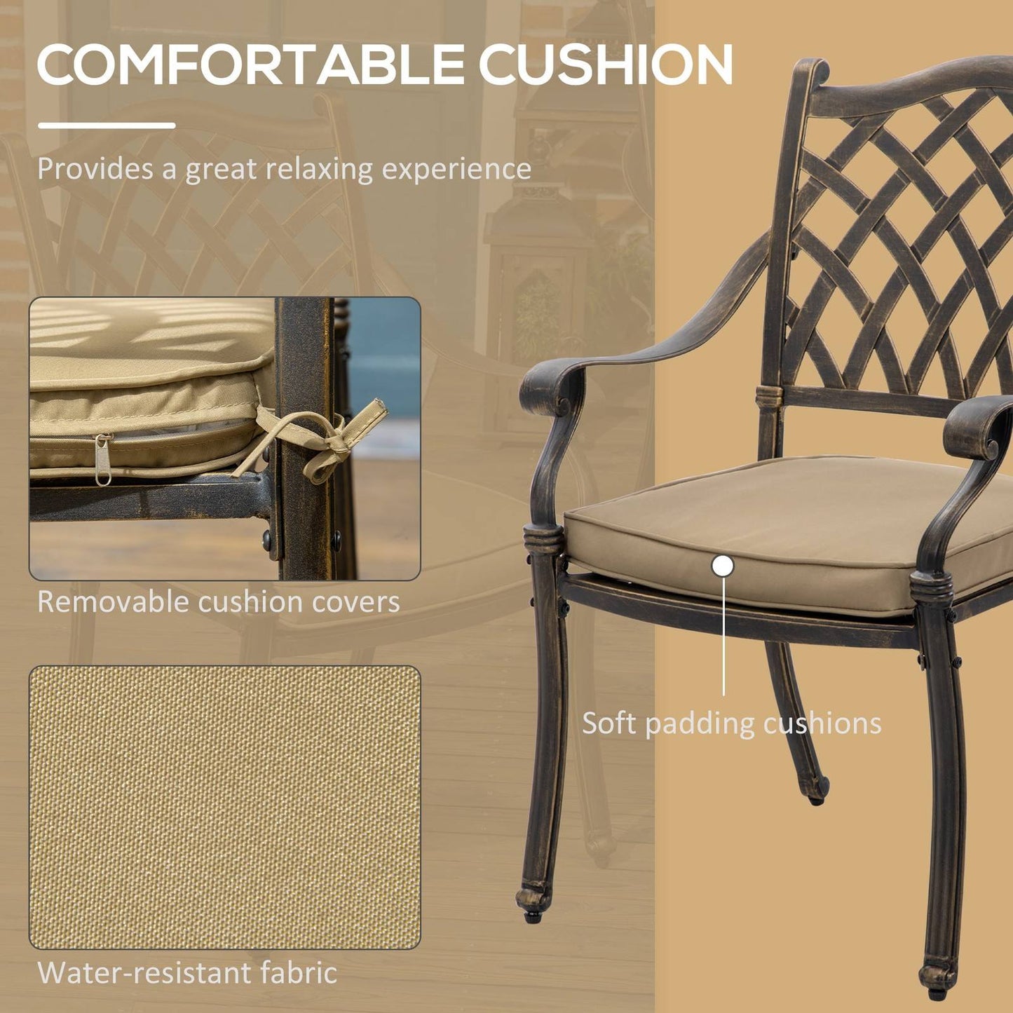 7-Piece Outdoor Patio Dining Set with Umbrella Hole