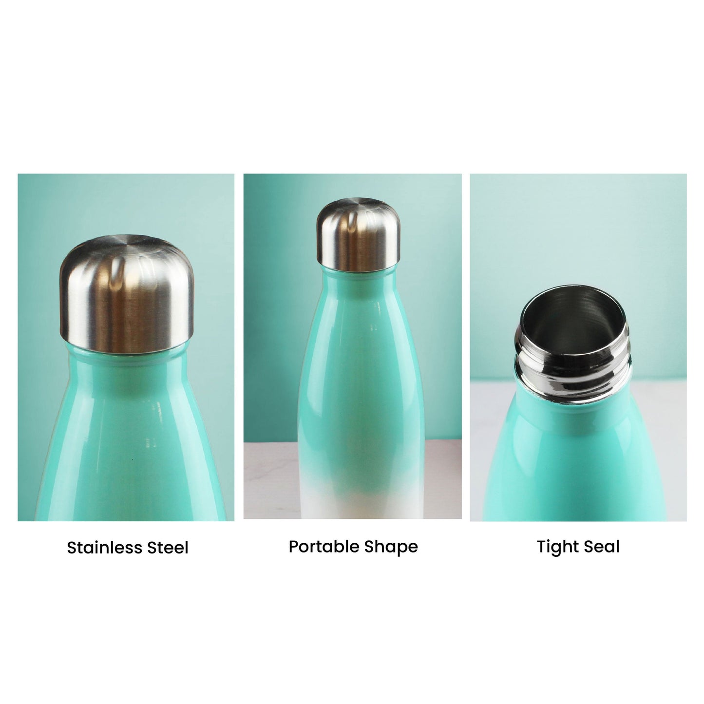 Printed Blue Gradient Thermal Bottle, Any Message, Stainless Steel 500ml/17oz