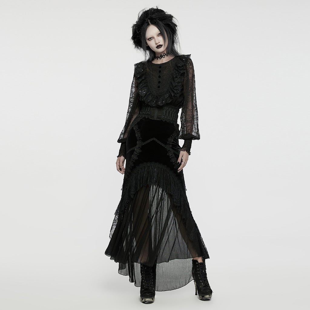 Punk Rave Demille Sequinned Lace Blouse