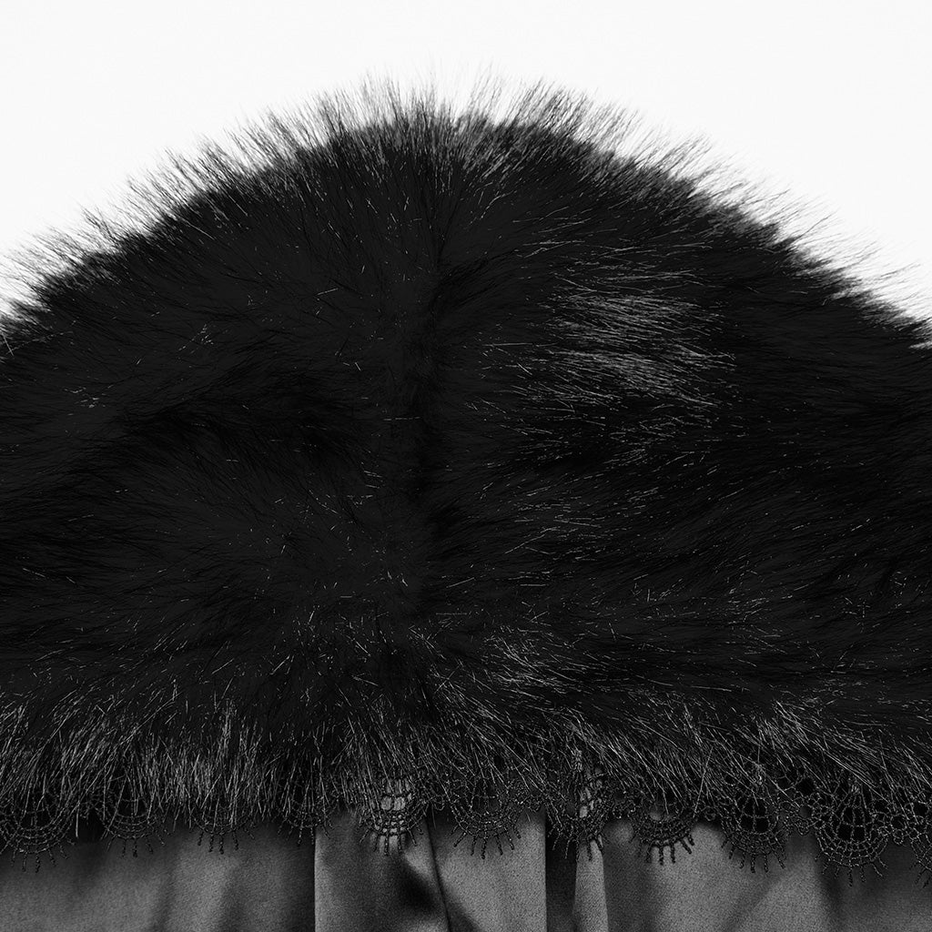 Punk Rave Izya Faux Fur Cloak in Black