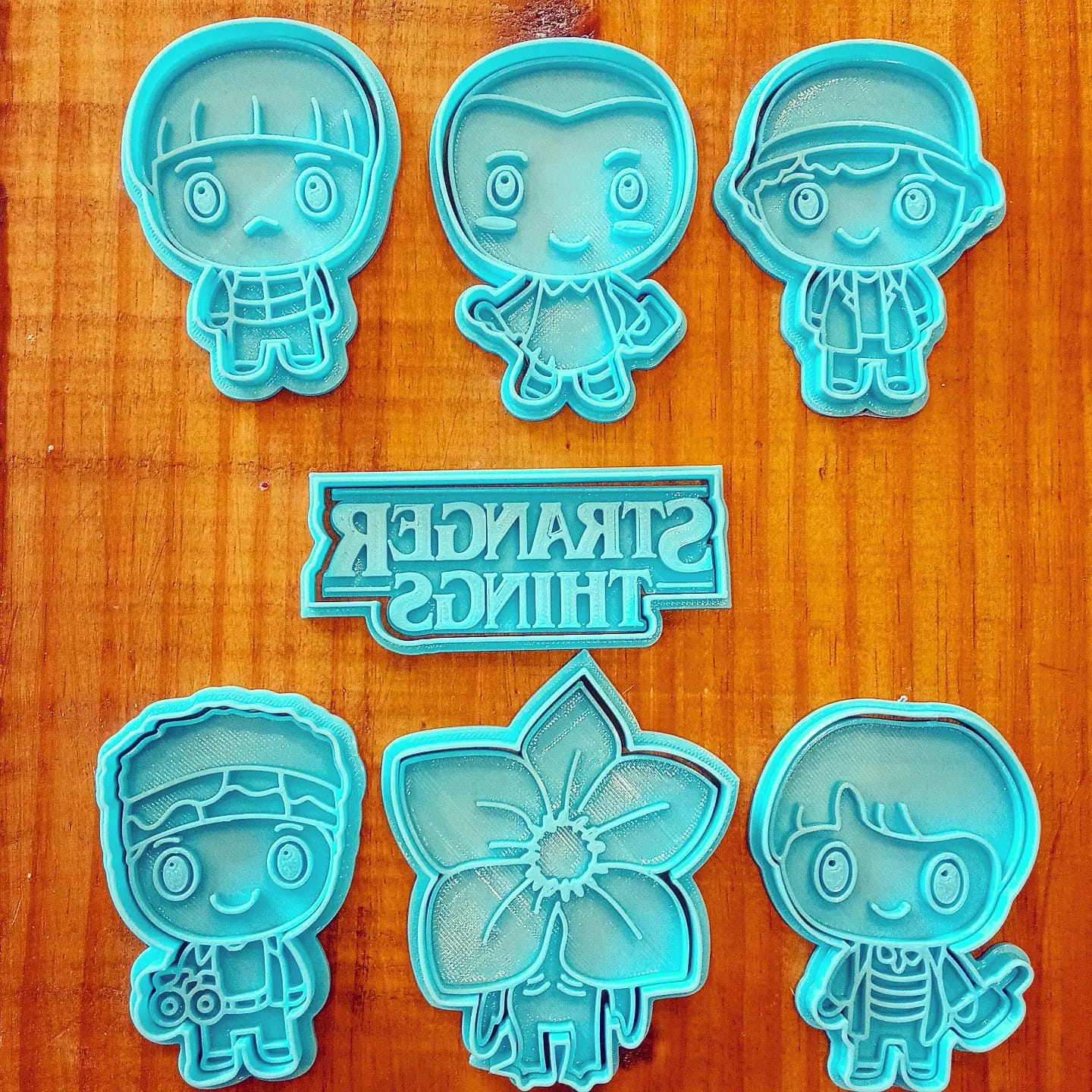 Stranger Things Inspired Cookie Cutters – 3D Printed, Mixed Colors