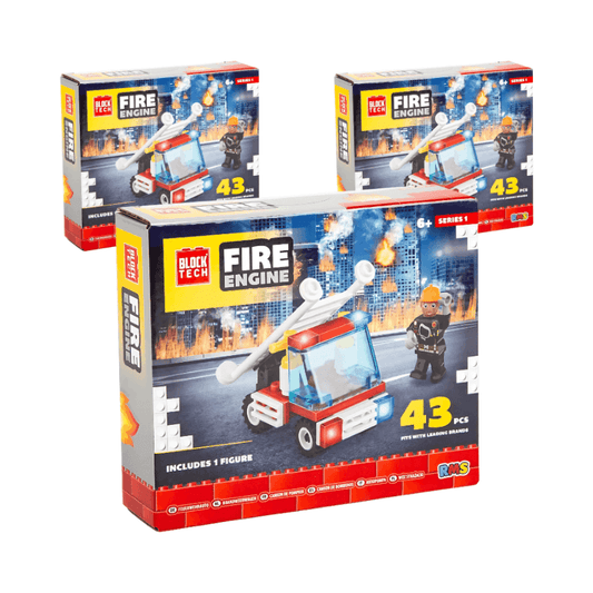 Wholesale Block Tech Fire Engine Set - (Case of 12)