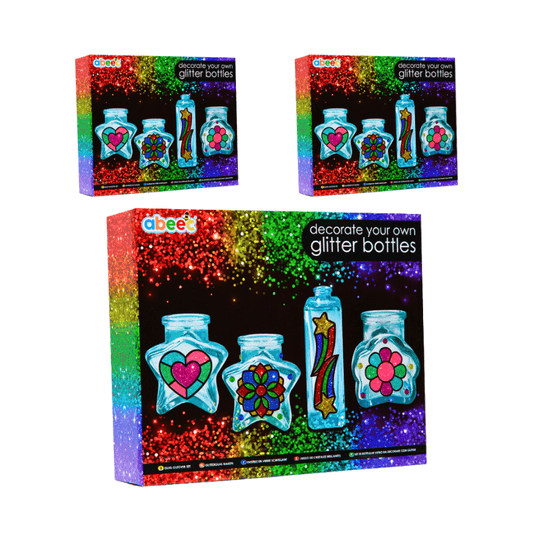 Wholesale Decorate Your Own Glitter Bottles Craft Set - 4 Bottles Included - (Case of 9)
