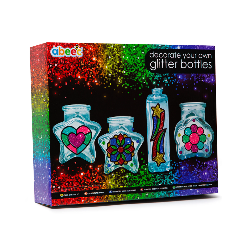 Wholesale Decorate Your Own Glitter Bottles Craft Set - 4 Bottles Included - (Case of 9)