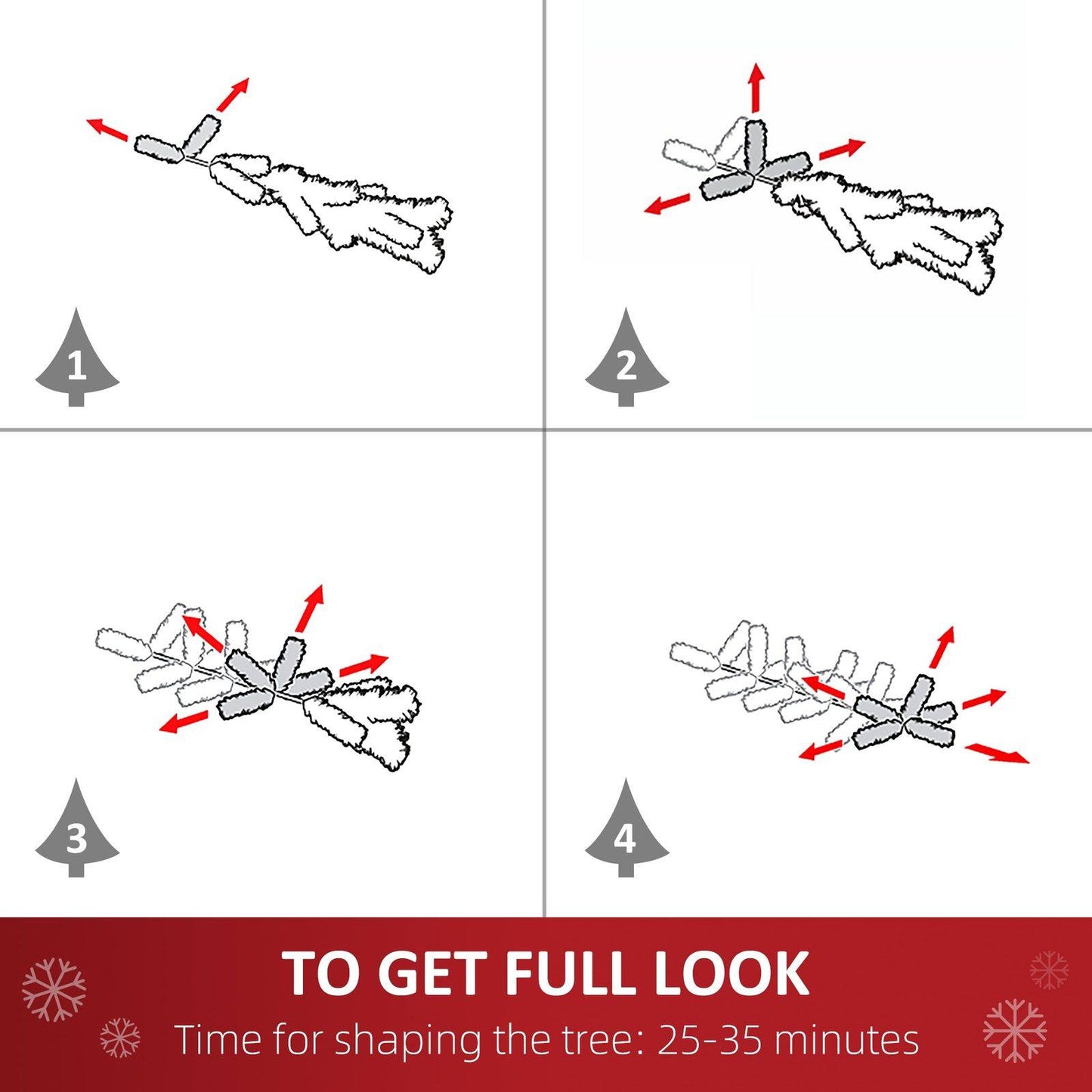 7FT Prelit Artificial Pencil Christmas Tree with Warm White LED Light