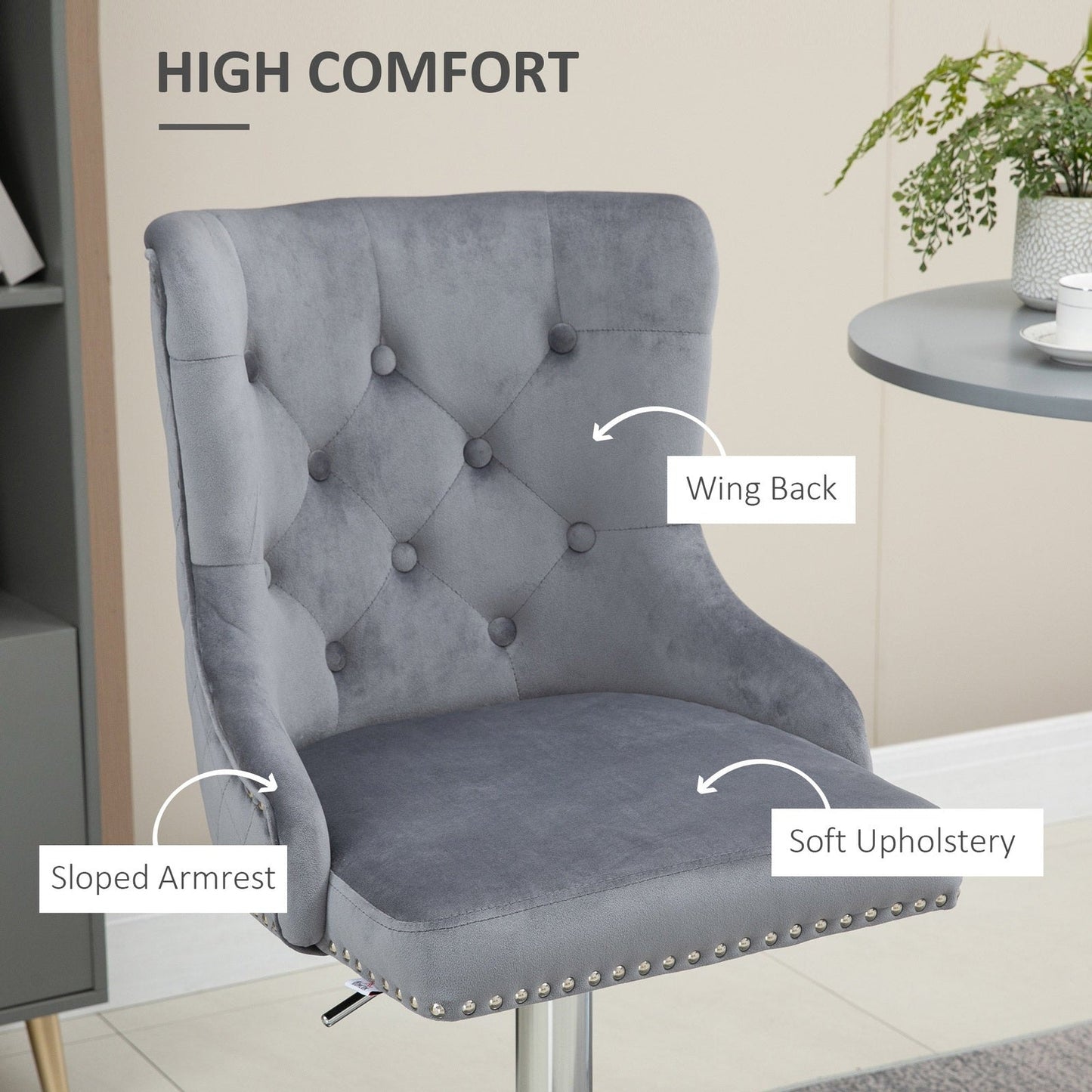 Modern Adjustable Bar Stools Set of 2