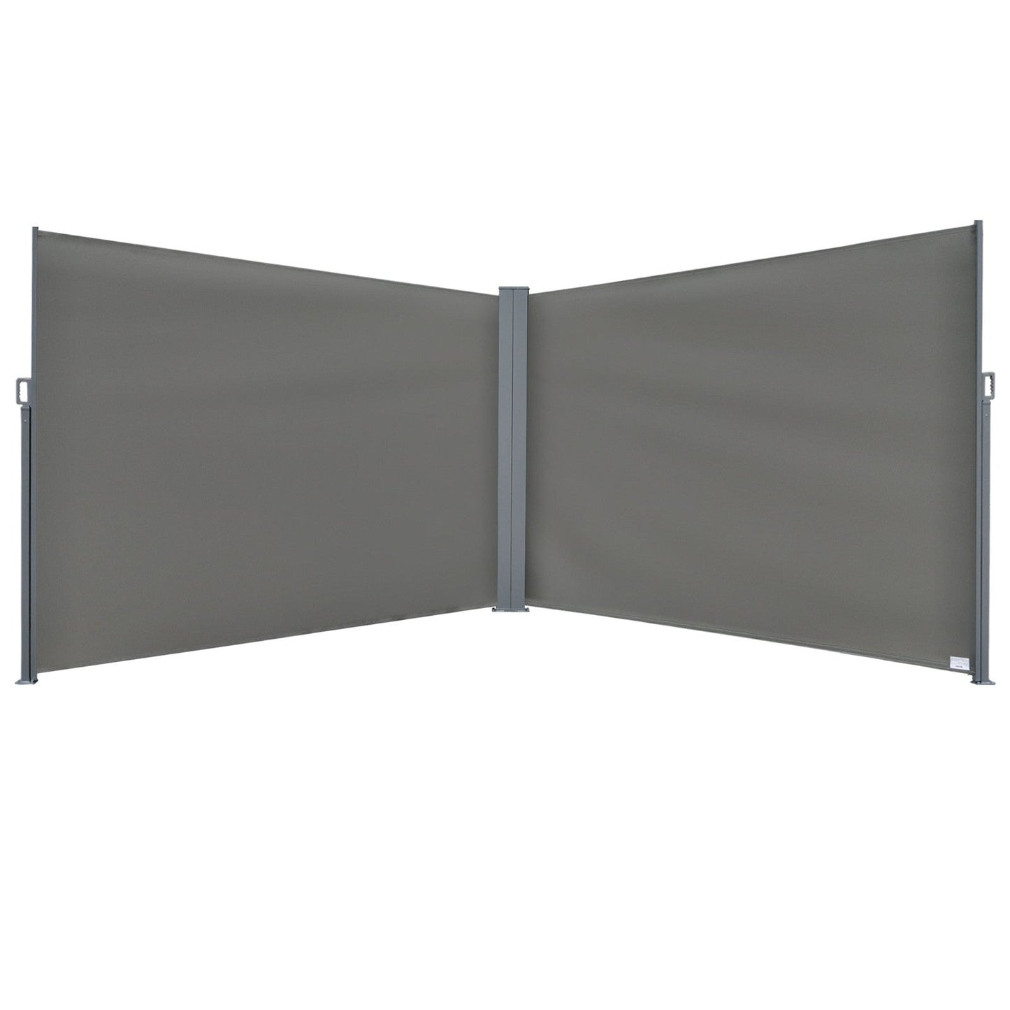 6 x 2m Retractable Sun Side Awning Screen Fence Patio Garden Wall Balcony Screening Panel Outdoor Blind Privacy Divider  Grey