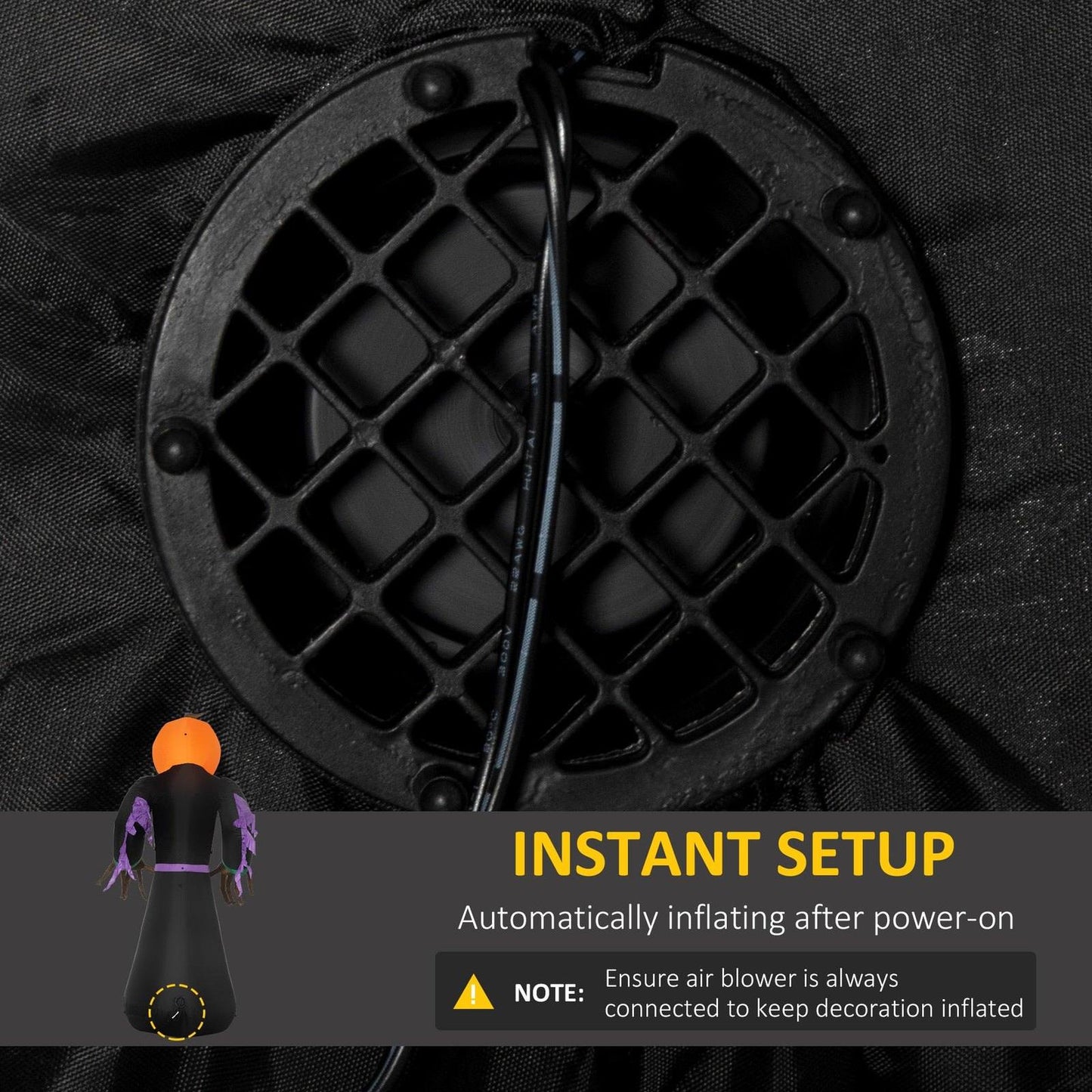 2.1m Inflatable Pumpkin Ghost Head Monster Vampire 6 LED Halloween Blow Up Yard Holiday Decoration