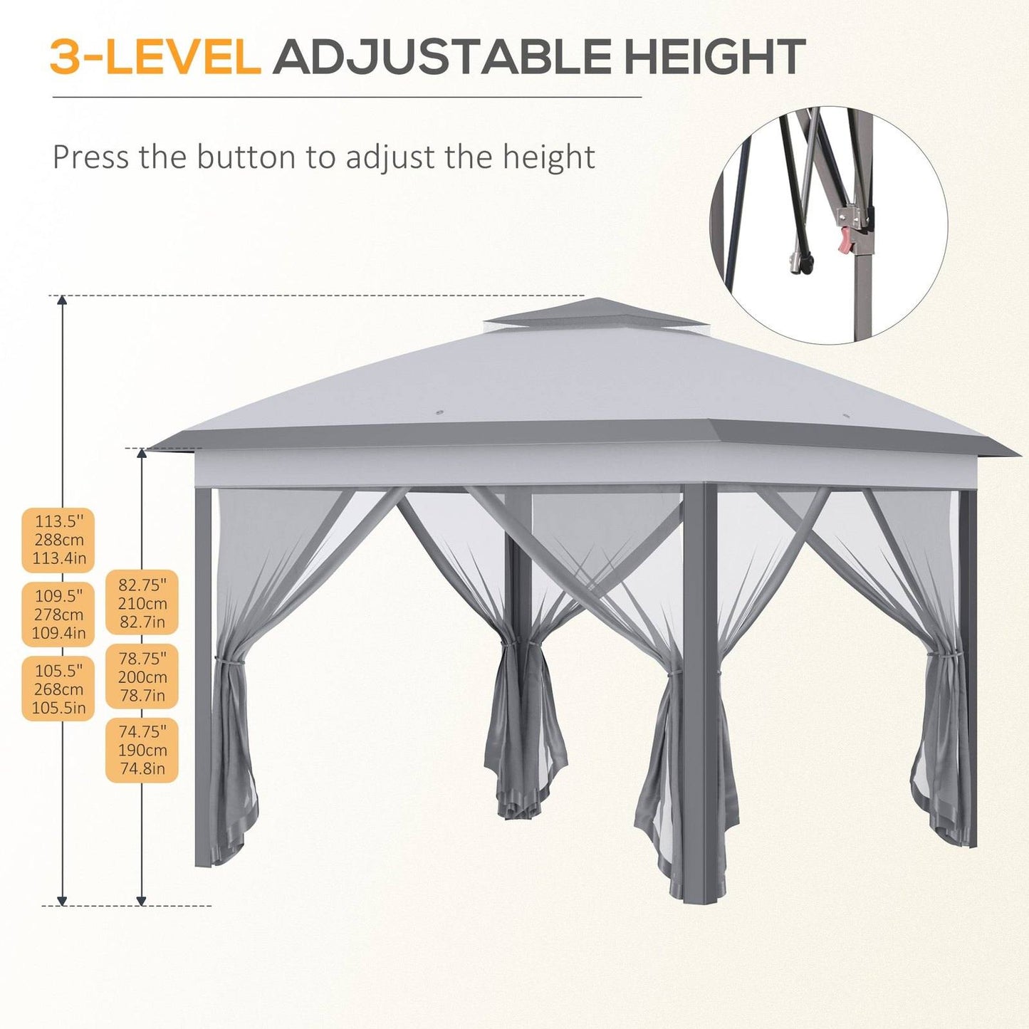 330cm x 330cm Pop Up Canopy