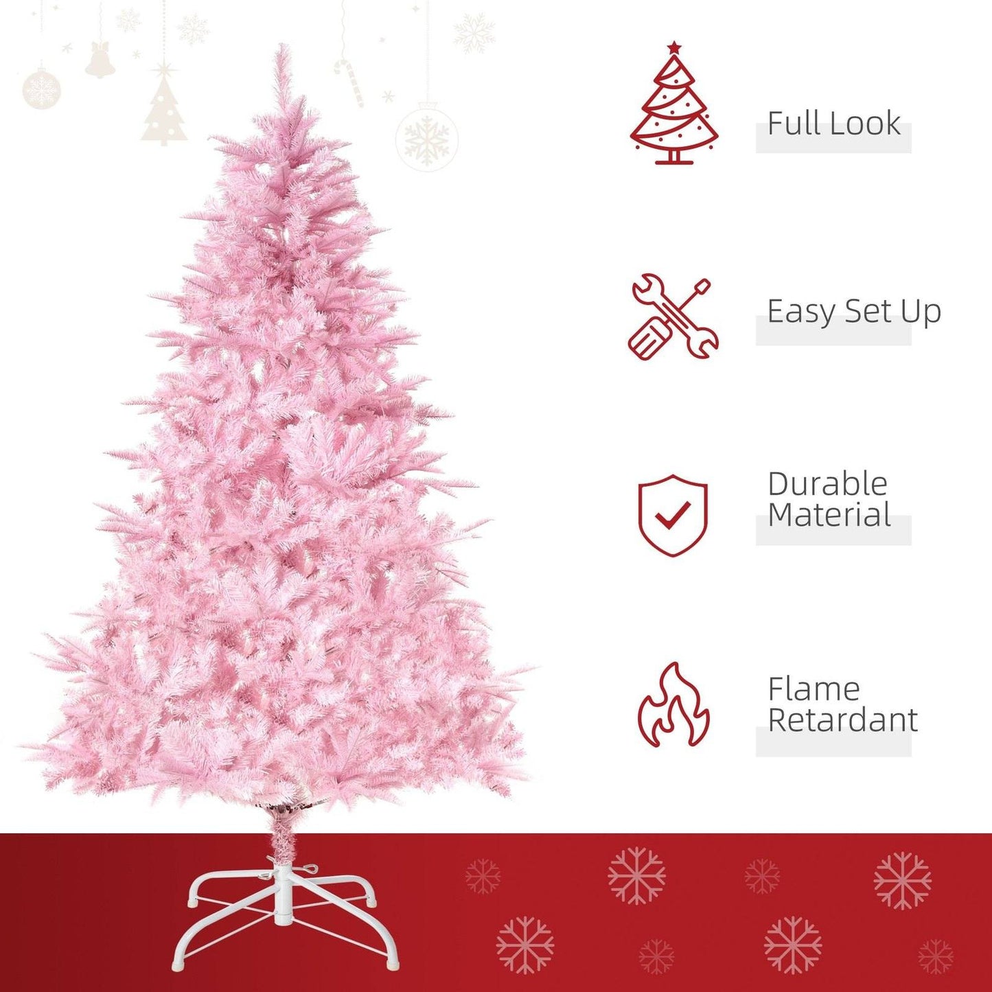 5FT Artificial Christmas Tree Holiday Xmas Holiday Tree Decoration with Automatic Open