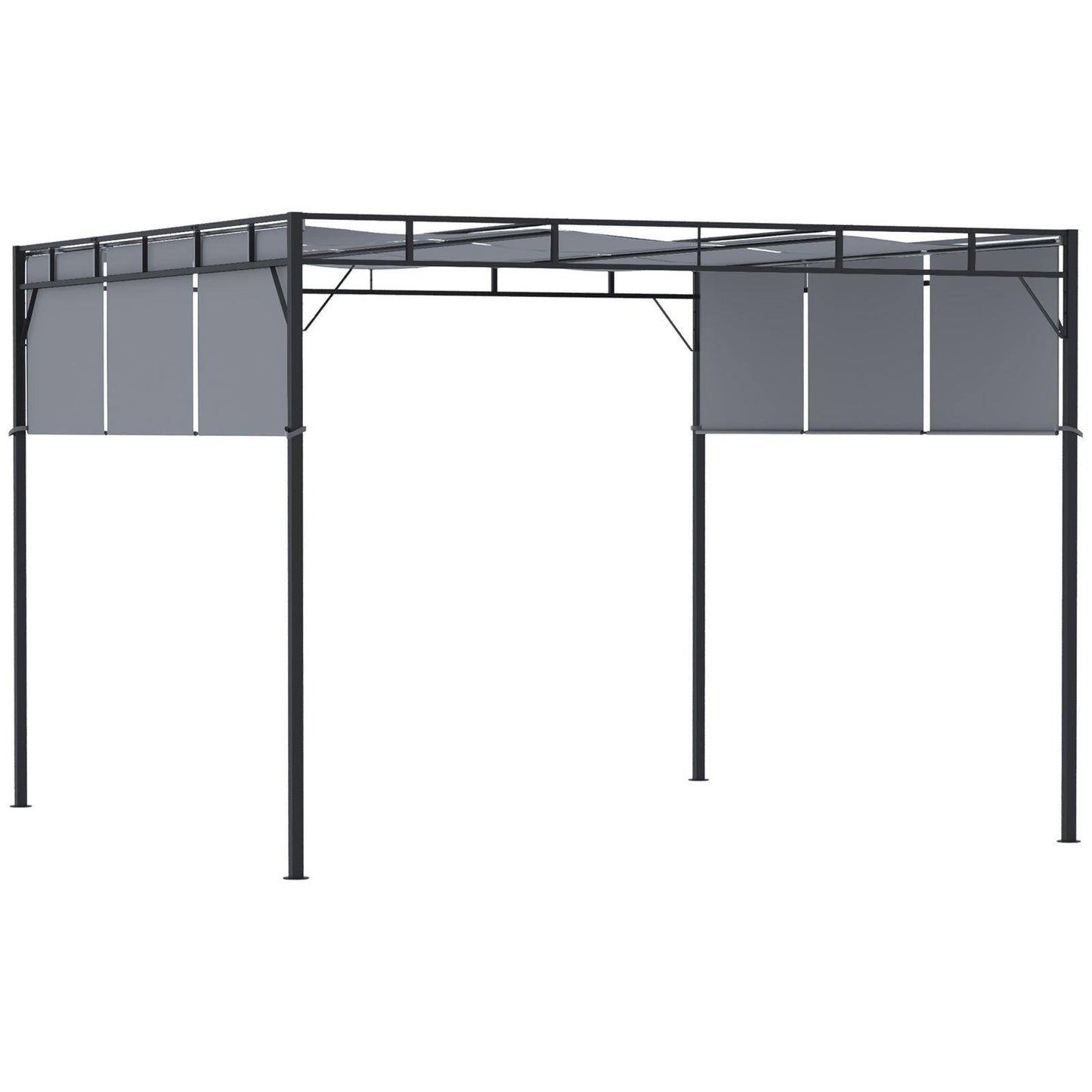 3 x 3M Steel Pergola Gazebo with Retractable Roof