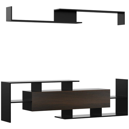 Modern TV Cabinet with Wall Shelf