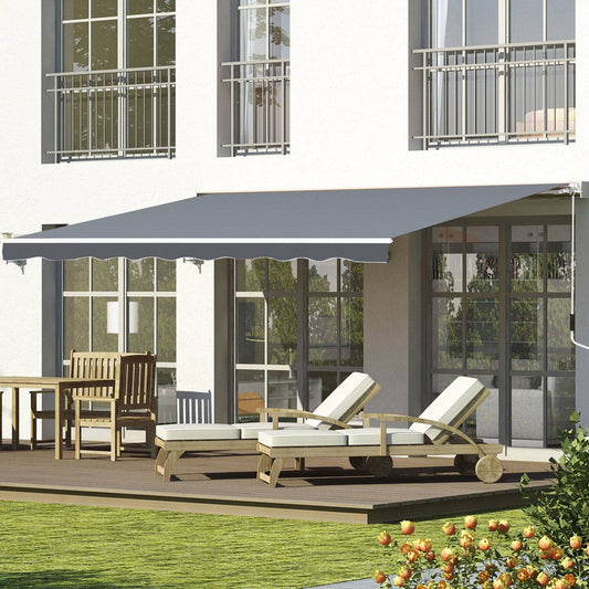 Manual Retractable Patio Awning Shelter UV Protection