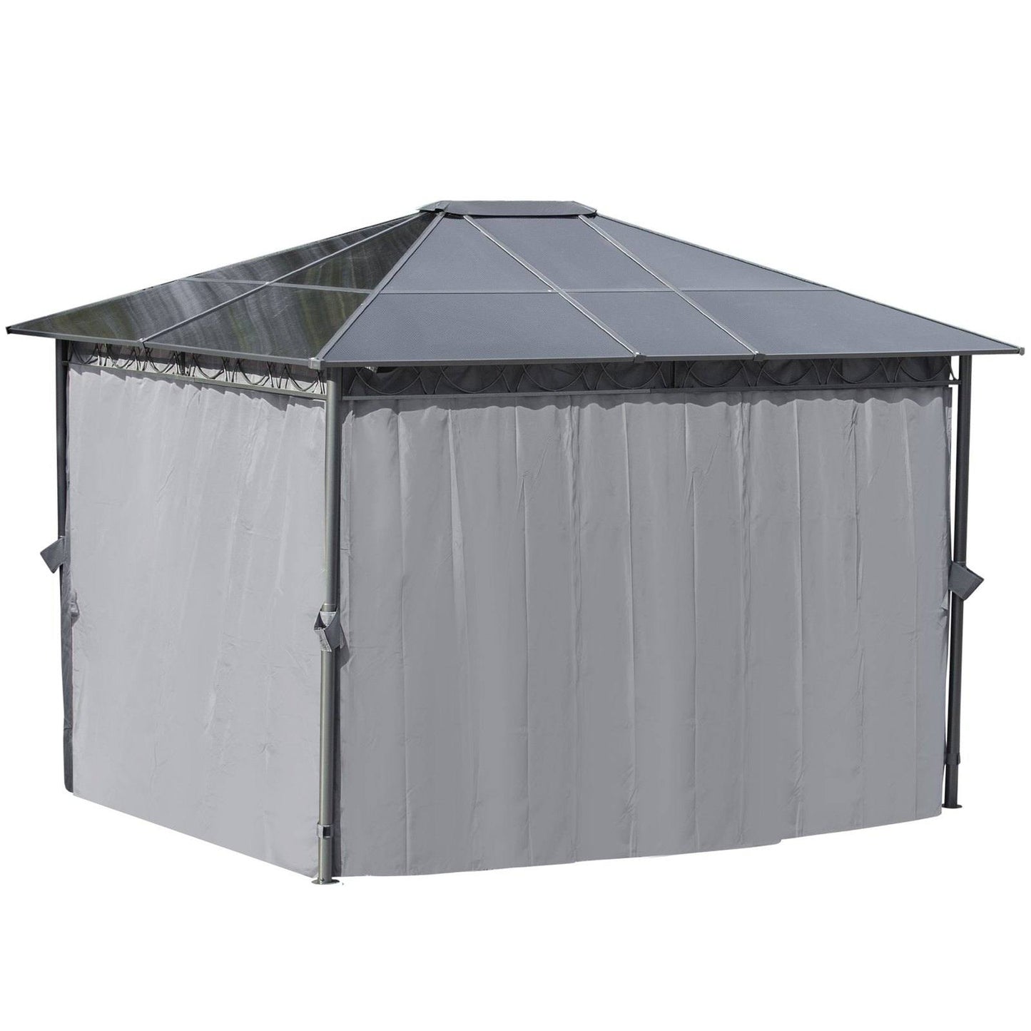 3 x 3.6m Hardtop Gazebo with UV Resistant Polycarbonate Roof