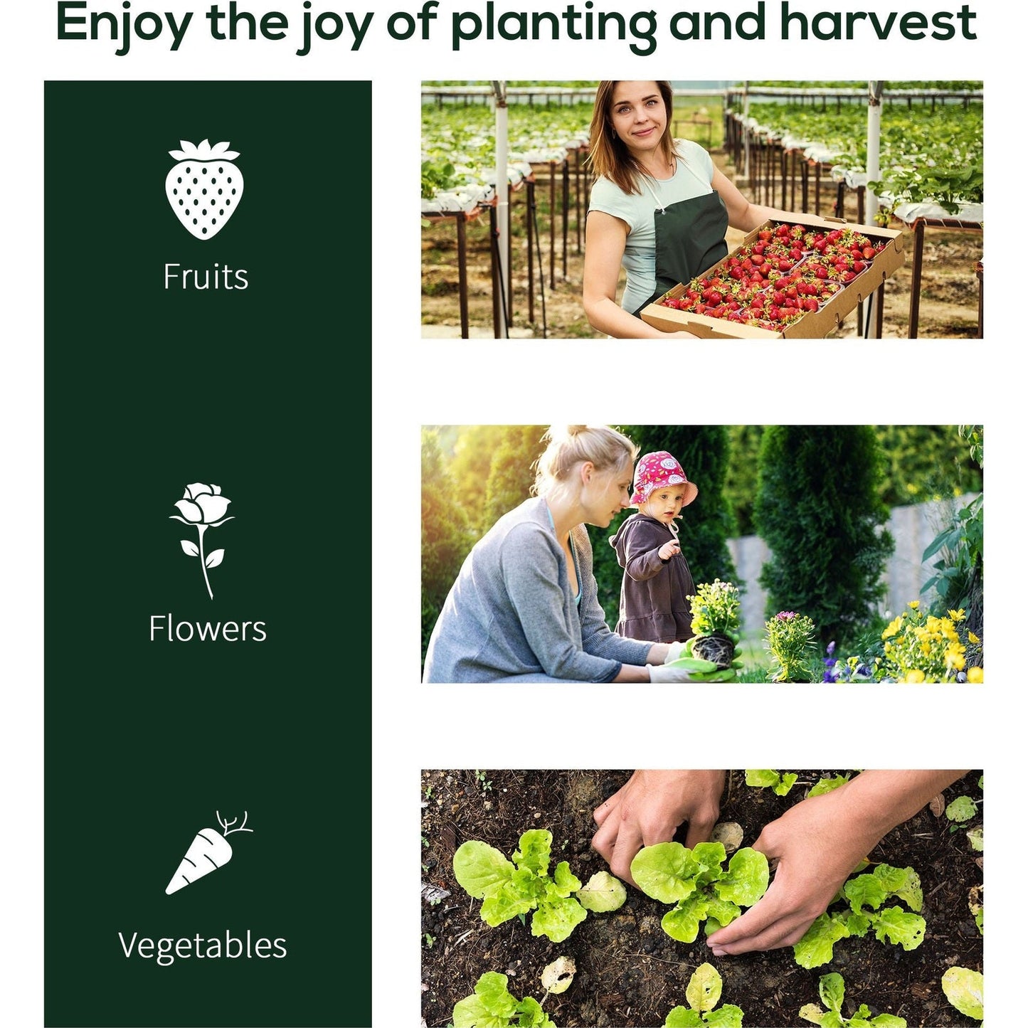 Tunnel Greenhouse Green Grow House Steel Frame Garden Outdoor 200 x 100 x 80cm