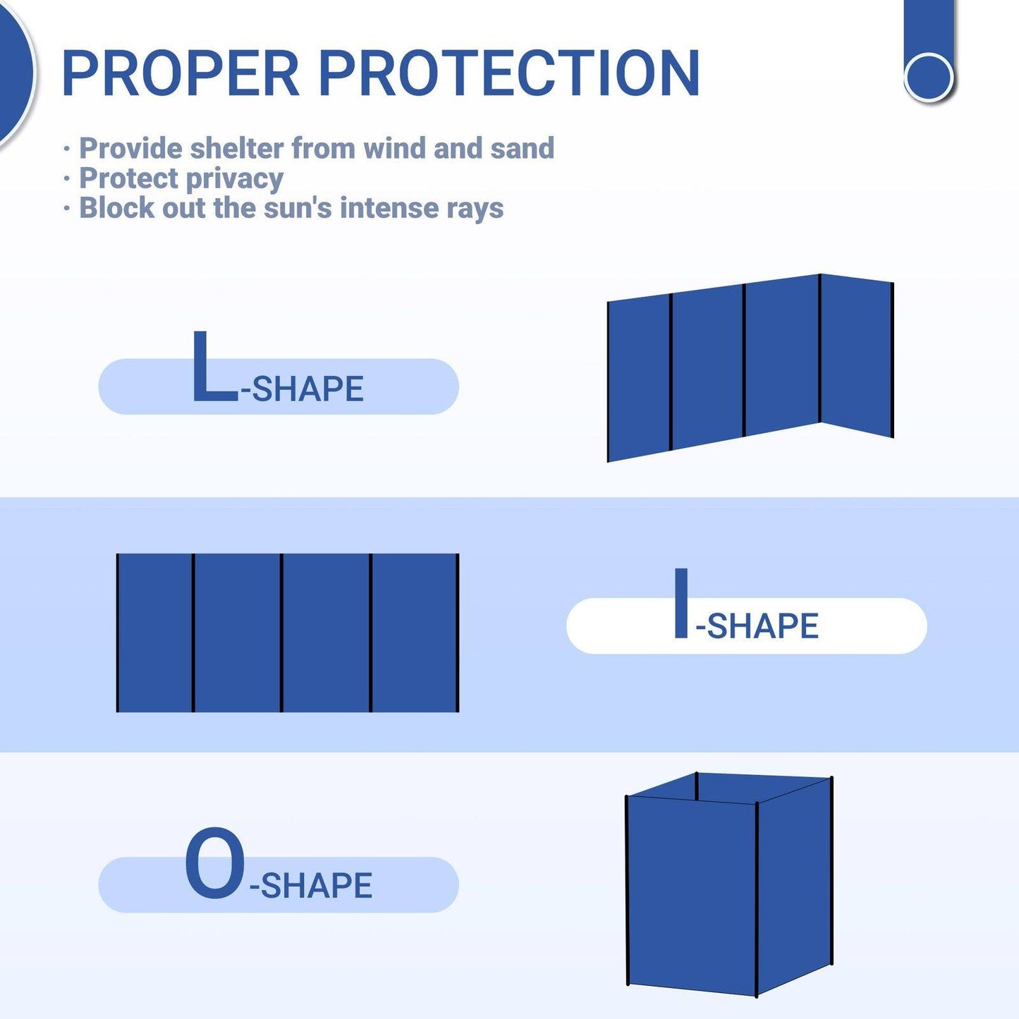 5 Pole Camping Windbreaks
