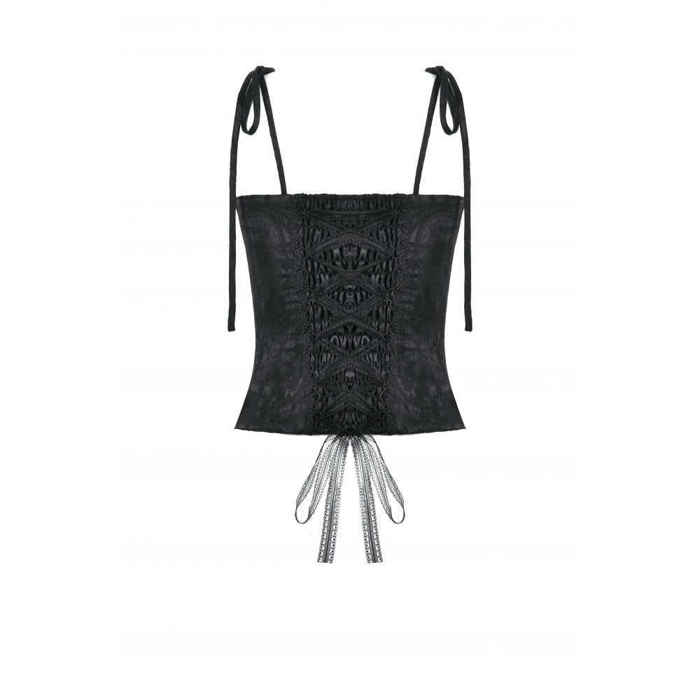 Dark in Love Selene Ruffled Floral Jacquard Corset Top
