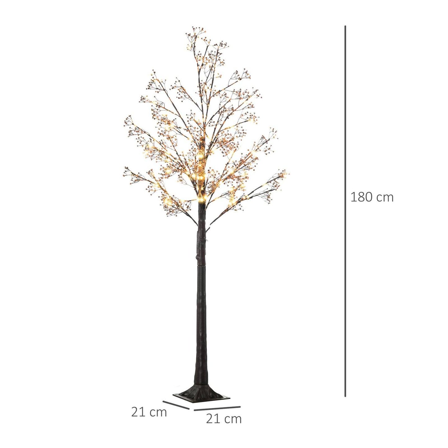 6ft Gypsophila Christmas Tree Light Feature Black with LED Lights Warm White