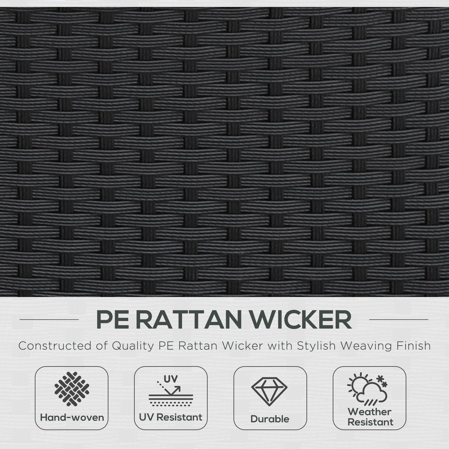 4-Pieces PE Rattan Garden Daybed Set