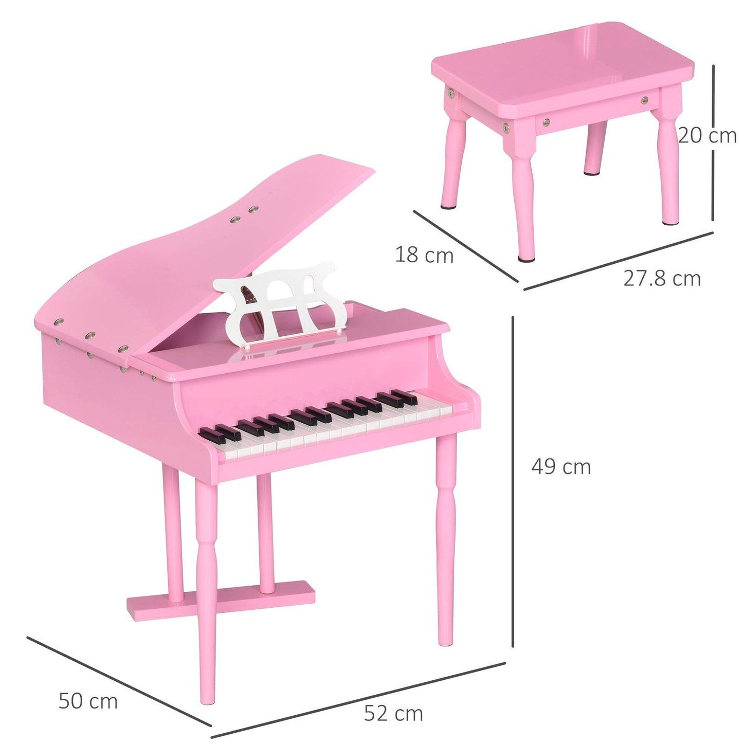 30 Keys Mini Kids Piano For Child With Music Stand And Bench Best Gifts Toy