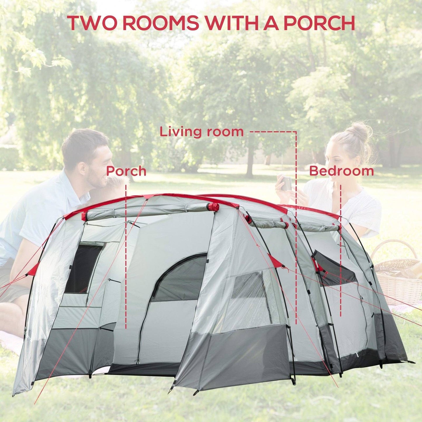 6-8 Person Tunnel Tent