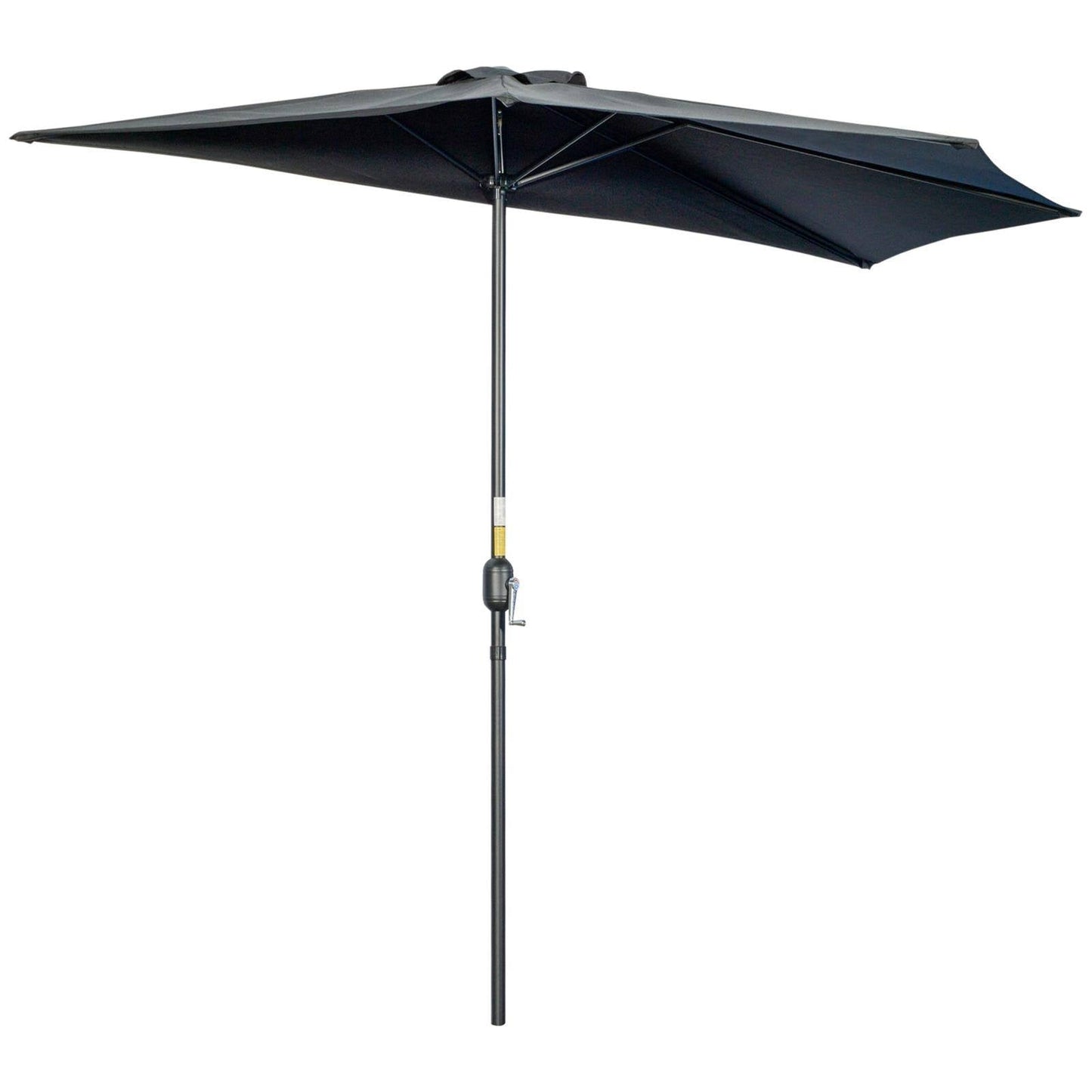 3M Half Parasol Semi Round Umbrella Patio Metal Frame Crank Handle for Balcony-- NO BASE INCLUDED