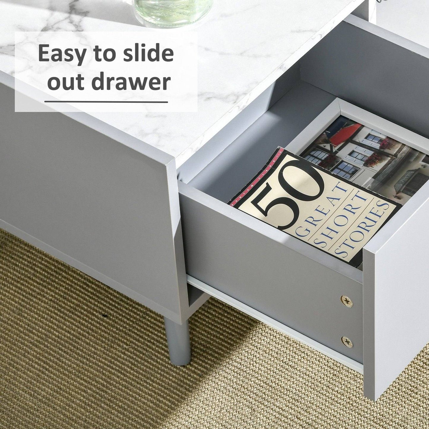 Modern Coffee Table with Marble Effect